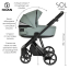 Детская коляска Roan Sol Кожа 3 в 1 с автокреслом Tutis Elo Lux EduSky Black RSL/2023 Misti Mint/Grey/руч. Серый