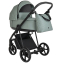 Детская коляска Roan Sol Кожа 3 в 1 с автокреслом Tutis Elo Lux EduSky Black RSL/2023 Misti Mint/Grey/руч. Серый