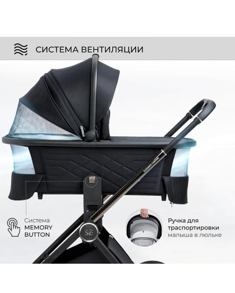 Детская коляска Sweet Baby Elegante 2 в 1 Chrome Black