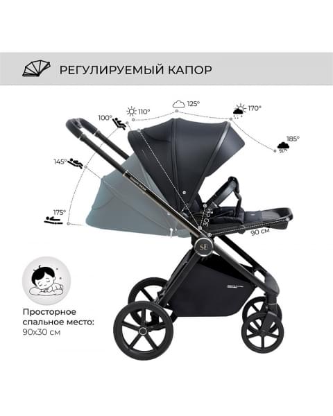 Детская коляска Sweet Baby Elegante 2 в 1 Chrome Black