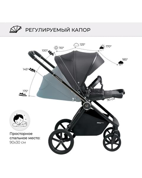 Детская коляска Sweet Baby Elegante 2 в 1 Chrome Grey