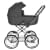 Детская коляска люлька Roan Bass Next Classic d14 1 в 1 RCL273/1 Steel Grey/Chrome