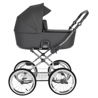 Детская коляска люлька Roan Bass Next Classic d14 1 в 1 RCL273/1 Steel Grey/Chrome