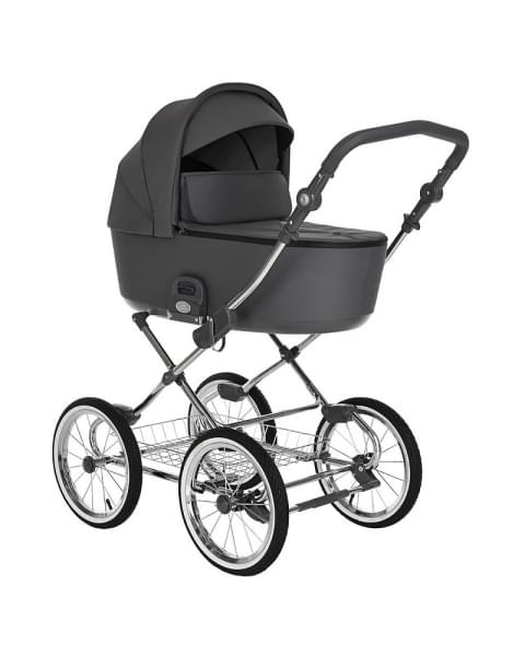 Детская коляска люлька Roan Bass Next Classic d14 1 в 1 RCL273/1 Steel Grey/Chrome