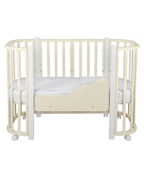 Детская кровать-трансформер Indigo Baby Lux, Слоновая кость / Белые стойки
