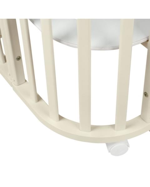 Детская кровать-трансформер Indigo Baby Lux, Слоновая кость / Белые стойки