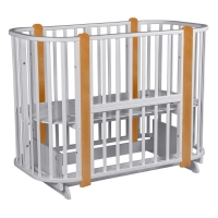 Детская кровать-трансформер Pituso Asti 5 в 1 (маятник поперечный), Белый / Бук