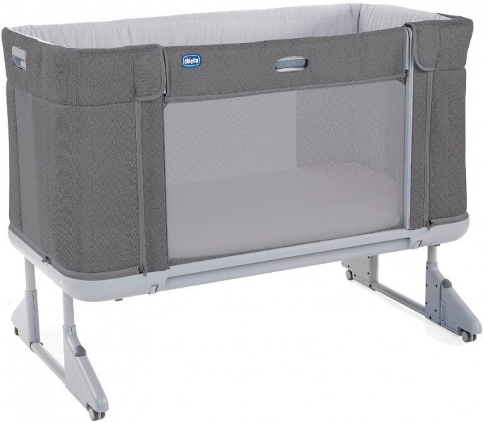 Детская приставная кроватка Chicco Next2Me Forever, Moon Grey (Серый)