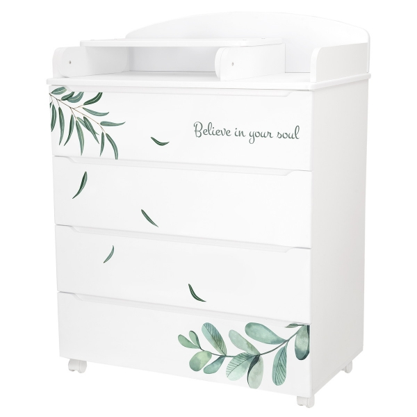 Детский пеленальный комод Indigo Green Line 800/4 травинки