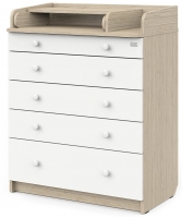 Детский пеленальный комод Атон М MAKS ЛДСП 80/5 с органайзером дуб тонсберг-белый софт