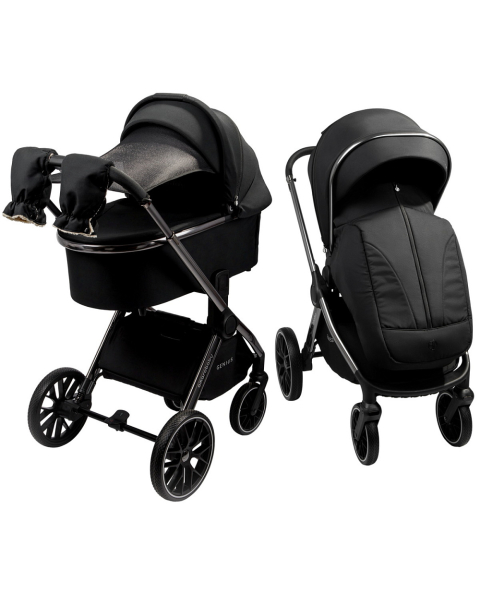 Детская коляска AmaroBaby Genius 3 в 1 с автокреслом Rant Miro черный