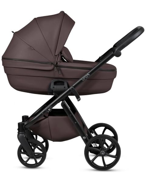 Детская коляска Tutis Uno 6 Plus Leather collection 3 в 1 с автокреслом Elo Lux EduSky Black 1402177 Cioccolata