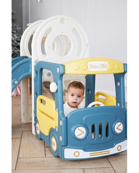 Игровой комплекс с горкой UNIX Kids Bus 171 см Yellow