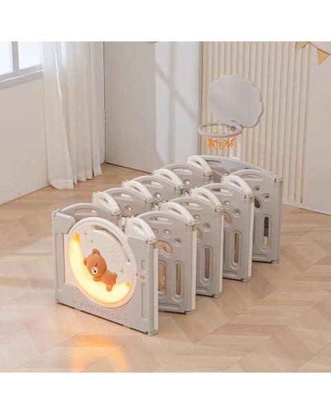 Манеж UNIX Kids DeLuxe Grey, 150x180 cм с игровыми аксессуарами