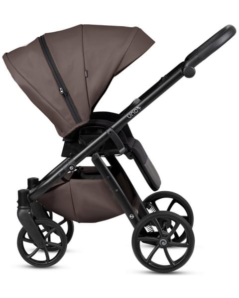 Детская коляска Tutis Uno 6 Plus Leather collection 3 в 1 с автокреслом Elo Lux EduSky Black 1402177 Cioccolata