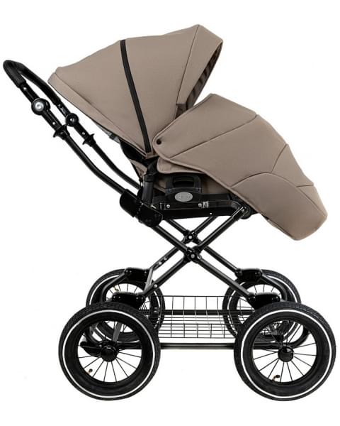 Детская коляска Roan Bass Next Classic 2.0 d12 3 в 1 с автокреслом Tutis Elo Lux EduSky Black BNC/80/2 Hazel/Black/руч.Black