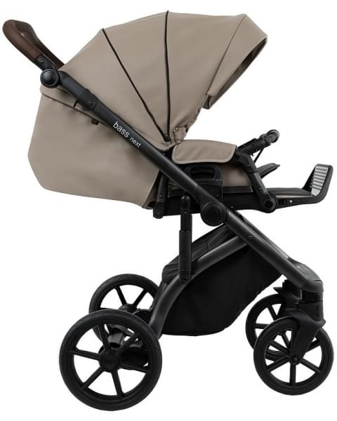 Детская коляска Roan Bass Next Кожа 2.0 3 в 1 с автокреслом Tutis Elo Lux EduSky Black BNL/71/2 Cappucino/Black/ руч.Коричневый