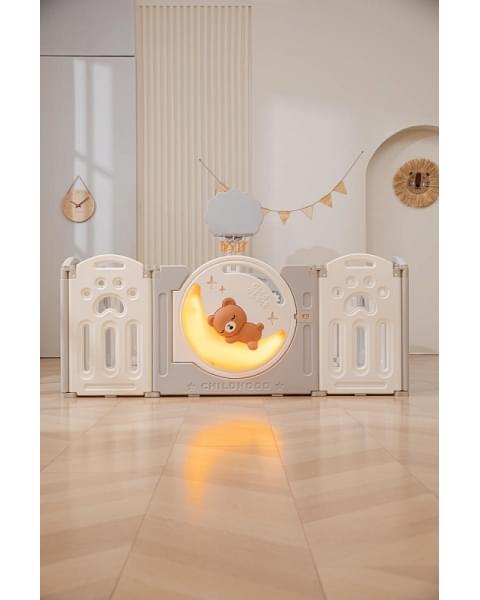 Манеж UNIX Kids DeLuxe Grey, 150x180 cм с игровыми аксессуарами