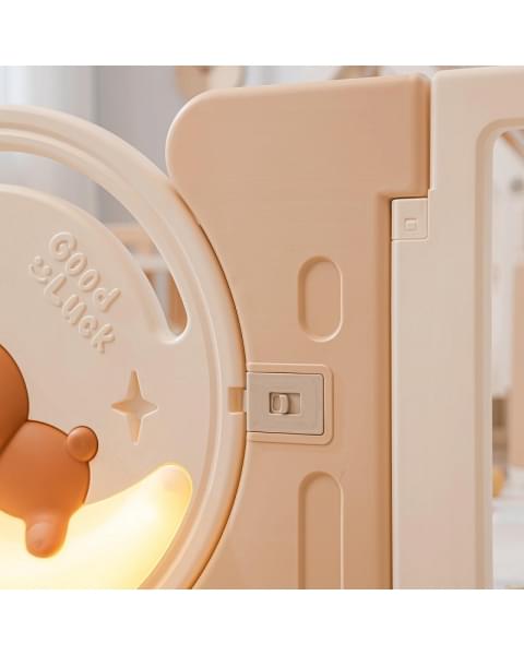 Манеж UNIX Kids DeLuxe House Camel, 150 x 180 см с игровыми аксессуарами