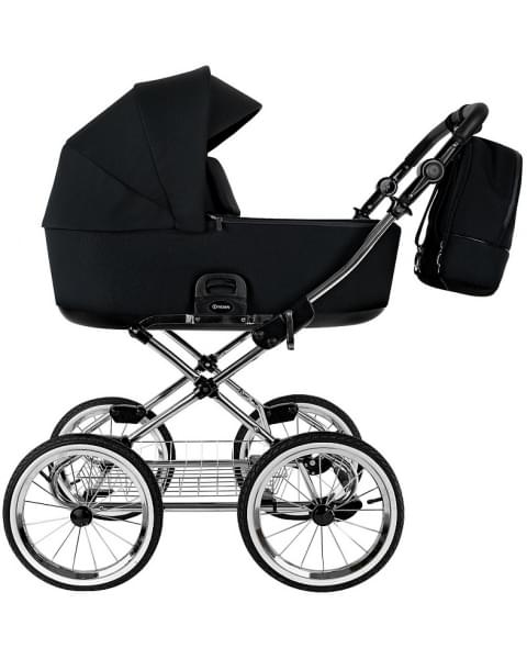 Детская коляска Roan Bass Next Classic 2.0 d14 3 в 1 с автокреслом Tutis Elo Lux EduSky Black BSNC/95/2 Caviar/Black/руч.Cappuccino