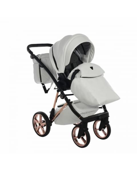 Коляска 2 в 1 Junama Air Ecco, JAE-01 (Белый / Рама медь)