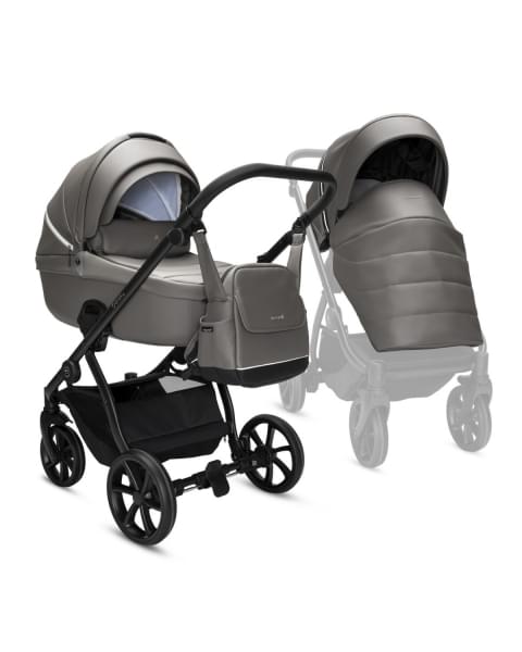 Коляска 2 в 1 Noordi Fjordi V.2 Leather, Stone Grey (803)