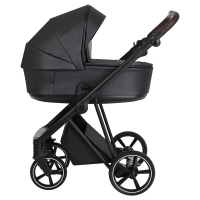 Коляска 2 в 1 Roan Sol Leather, Black Pearl (Черный)