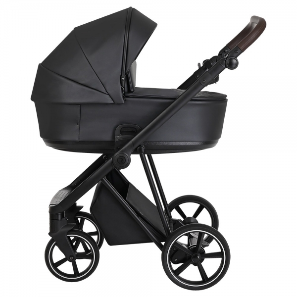 Коляска 2 в 1 Roan Sol Leather, Black Pearl (Черный)