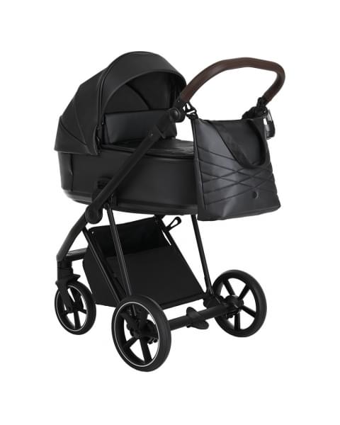 Коляска 2 в 1 Roan Sol Leather, Black Pearl (Черный)