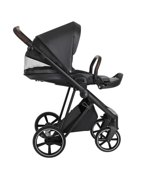 Коляска 2 в 1 Roan Sol Leather, Black Pearl (Черный)