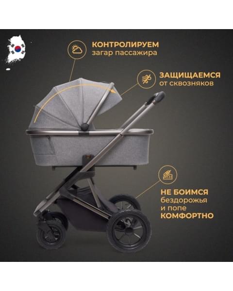 Коляска 3 в 1 Agex Prima 4x4, Black (Черный)