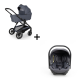 Коляска 3 в 1 Agex Prima Pro, Grey (Серый) + автолюлька i-team black