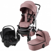 Коляска 3 в 1 Britax Roemer Smile 5Z, Dusty Rose (Розовый) + Автокресло Baby-Safe Core, Midnight Grey (темно-серый)
