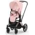 Коляска 3 в 1 Cybex Priam IV Rosegold и автокресло Aton B2 i-Size Peach Pink/Steel Grey