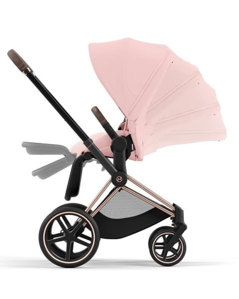 Коляска 3 в 1 Cybex Priam IV Rosegold и автокресло Aton B2 i-Size Peach Pink/Steel Grey