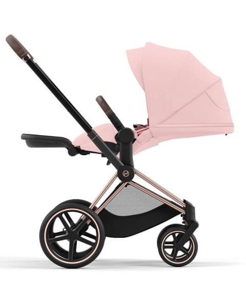 Коляска 3 в 1 Cybex Priam IV Rosegold и автокресло Aton B2 i-Size Peach Pink/Steel Grey