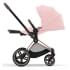 Коляска 3 в 1 Cybex Priam IV Rosegold и автокресло Aton B2 i-Size Peach Pink/Steel Grey