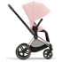 Коляска 3 в 1 Cybex Priam IV Rosegold и автокресло Aton B2 i-Size Peach Pink/Steel Grey