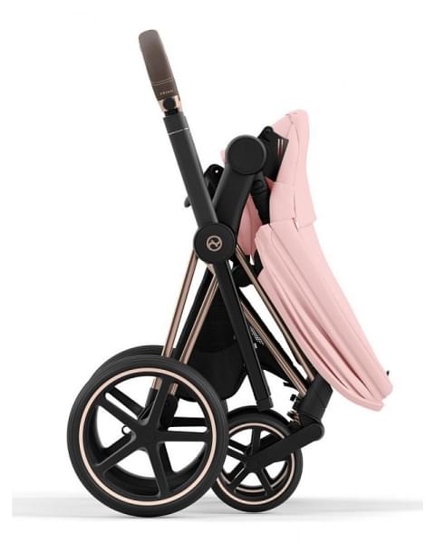 Коляска 3 в 1 Cybex Priam IV Rosegold и автокресло Aton B2 i-Size Peach Pink/Steel Grey