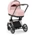 Коляска 3 в 1 Cybex Priam IV Rosegold и автокресло Aton B2 i-Size Peach Pink/Steel Grey
