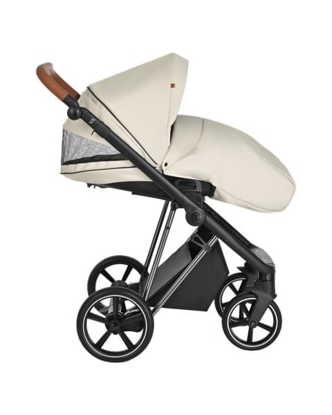Коляска 3 в 1 Roan Sol Lux, Pearl Shell шасси Nikiel (Серый)