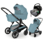 Коляска Agex Prima Pro 3 в 1 с автокреслом i-Safe Grey Mint (Зеленый)