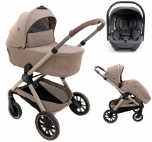 Коляска Agex Prima Pro 3 в 1 с автокреслом i-Team Grey Beige (Бежевый)