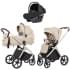 Коляска Carrello Vector CRL-6550 Nova DK791 Grey Line 3 в 1 Seashell Beige