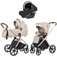 Коляска Carrello Vector CRL-6550 Nova DK791 Grey Line 3 в 1 Seashell Beige