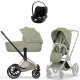 Коляска 3 в 1 Cybex Priam V Rosegold Style Sage Green + Cloud T Sepia Black