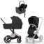 Коляска 4 в 1 Cybex Priam V Rosegold Style Sepia Black + Cloud T Sepia Black Base T