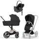 Коляска 4 в 1 Cybex Priam V Rosegold Style Sepia Black + Cloud T Sepia Black Base T