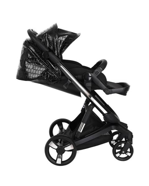Коляска Ibebe I-Stop Leather 2 в 1 IS 26 Crocodile Black/Black