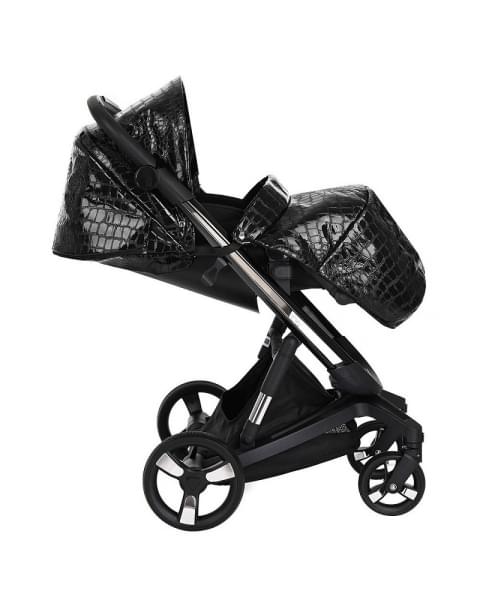 Коляска Ibebe I-Stop Leather 2 в 1 IS 26 Crocodile Black/Black